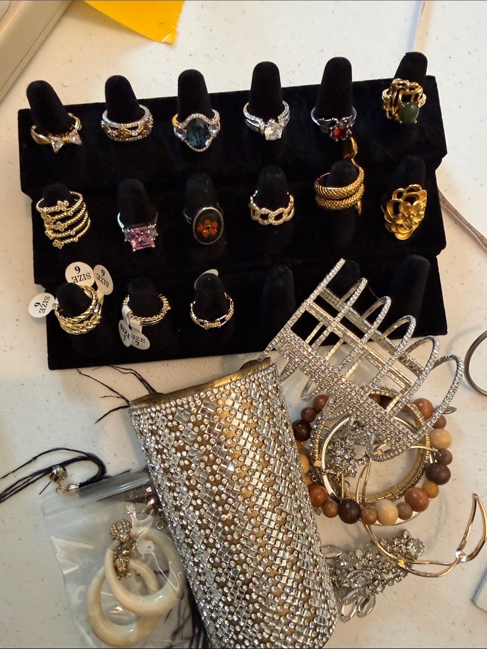 Gold-Tone and Silver-Tone Women's Ring & Bracelet Jewelry Set - Mixed Colors